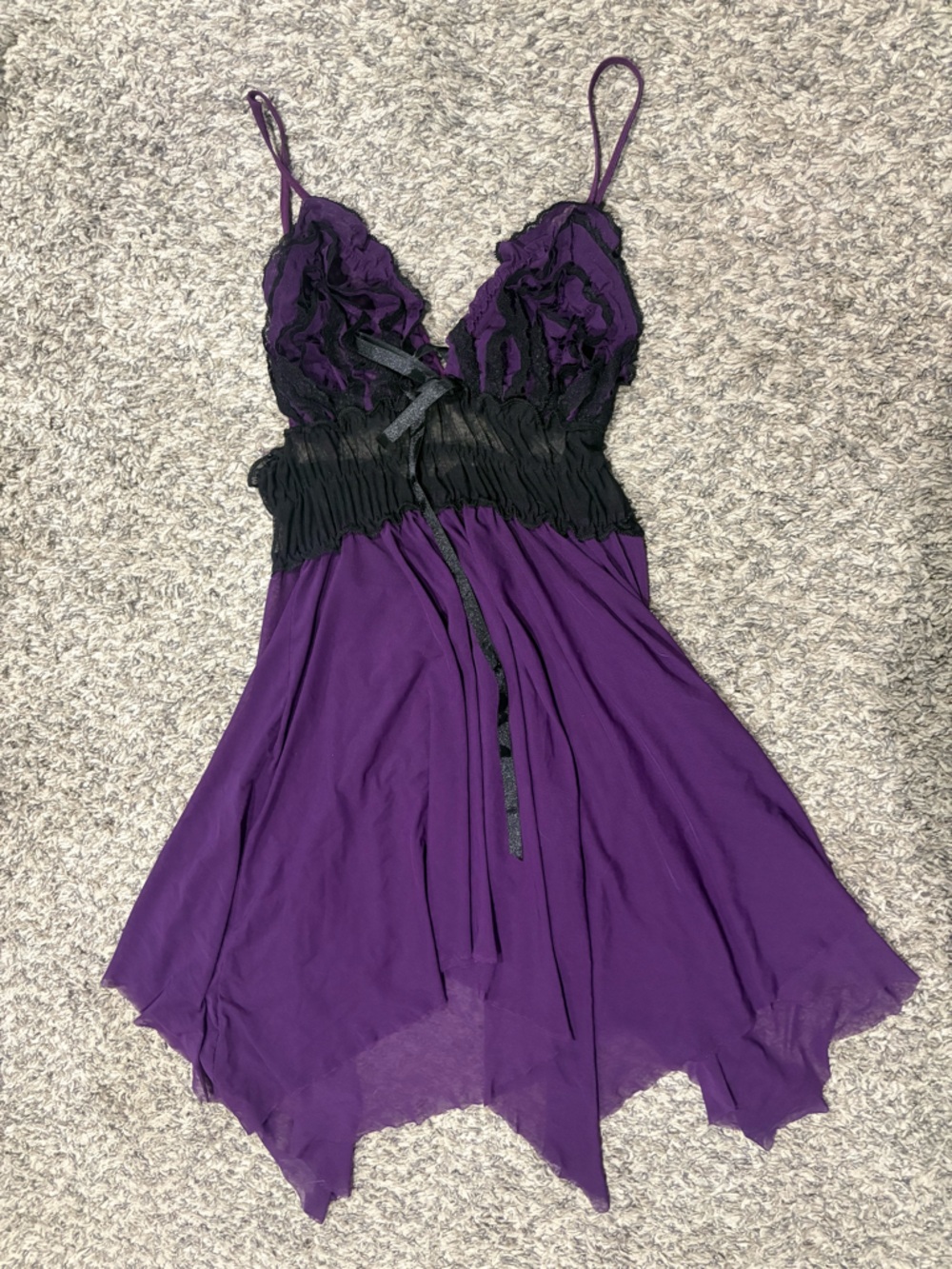 Babydoll Sexy Purple Black Nightgown Large